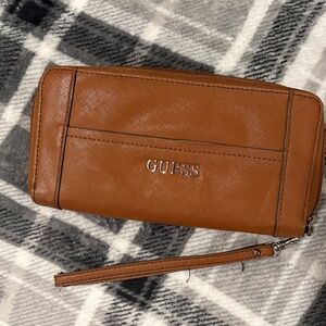 Guess Tan Wristlet Wallet